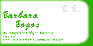 barbara bogos business card